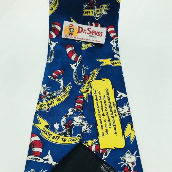 Dr. Seuss Mens Silk Dad Tie 4×59″ - Picture 8 of 8